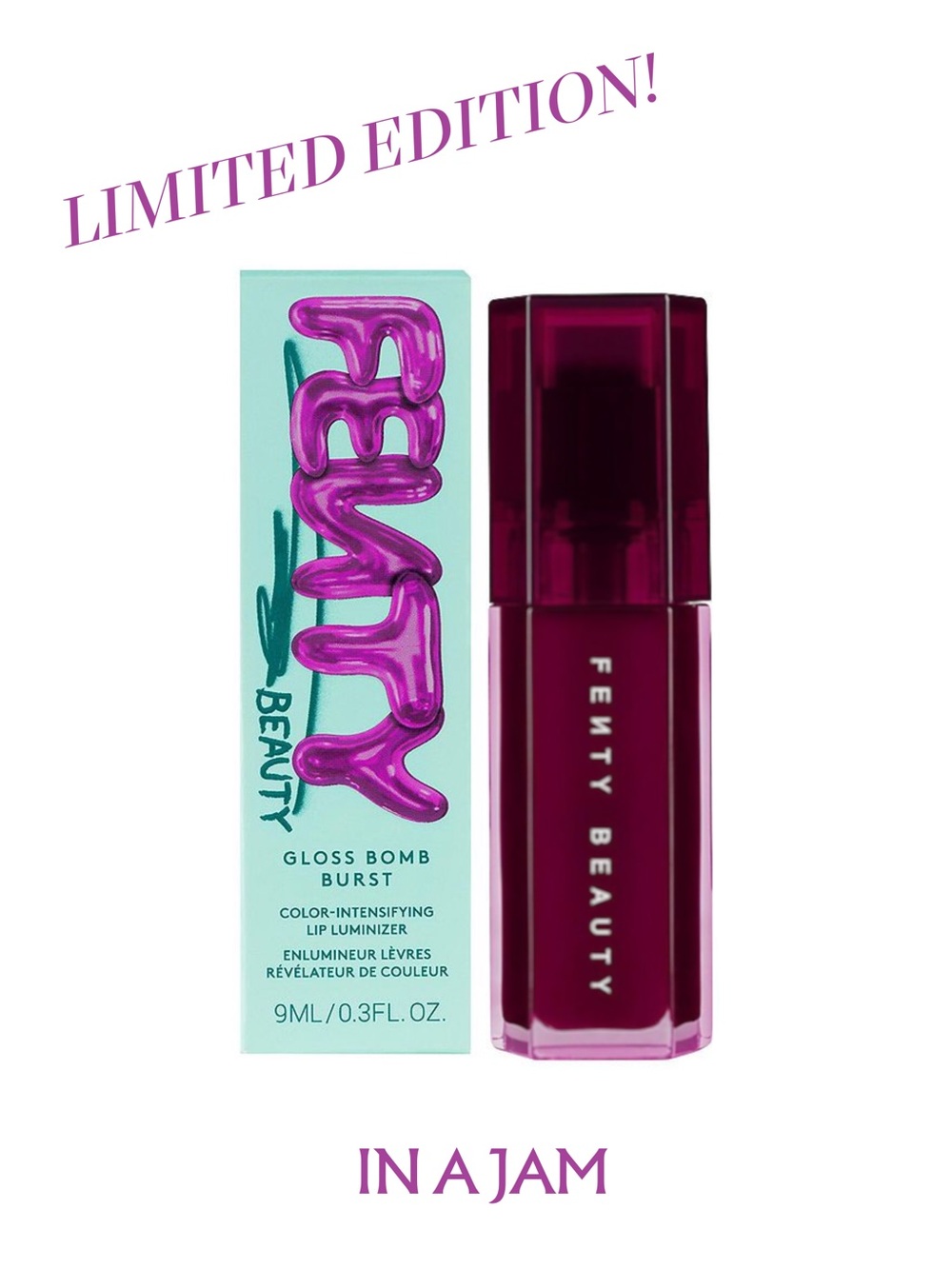 FENTY BEAUTY Gloss Bomb Burst Color Intensifying Lip Luminizer In A Jam - NIB
